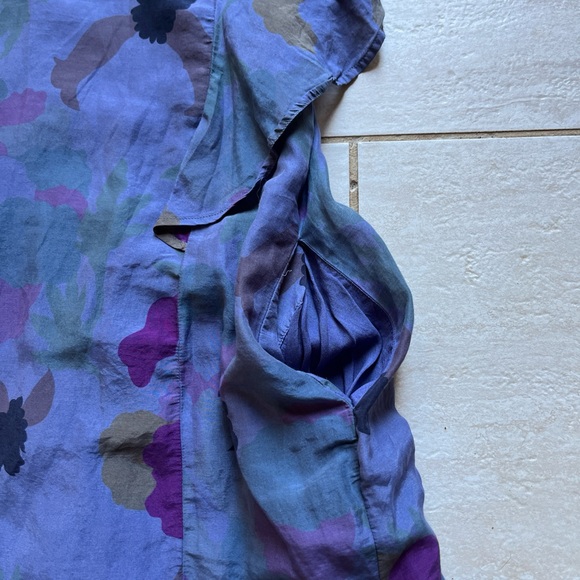 Anthropologie Maeve Blue Purple Ruffle Midi Dress SP - Picture 7 of 7